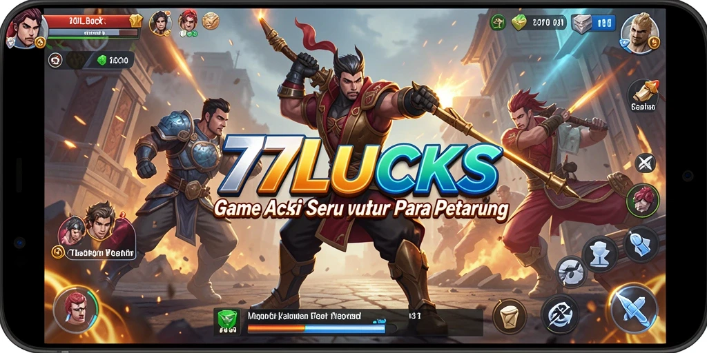 Tampilan seru gameplay 77LUCKS dengan aksi mendebarkan.