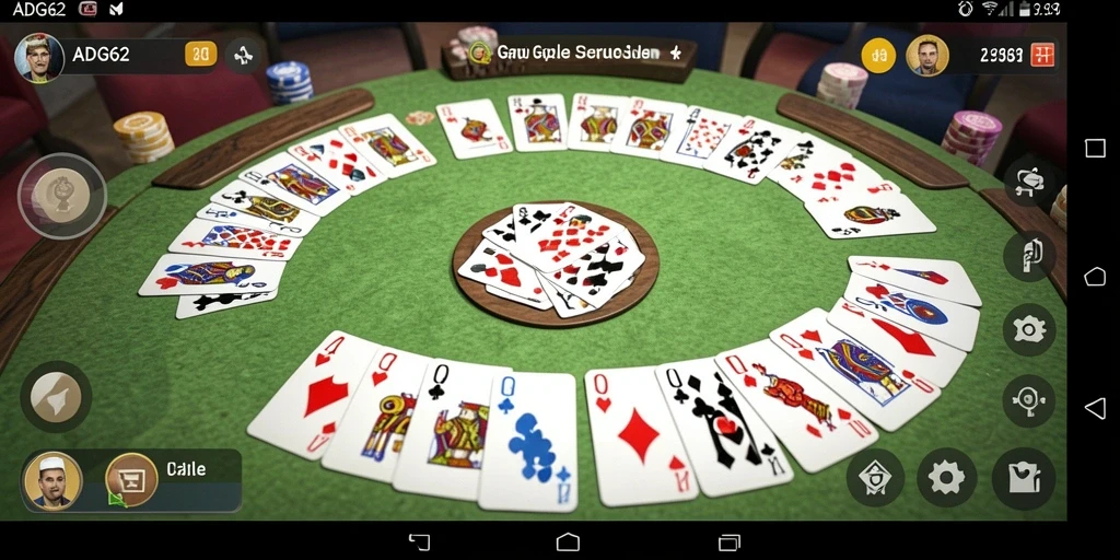Screenshot menunjukkan serunya gameplay ADG62 dalam permainan Gaple.