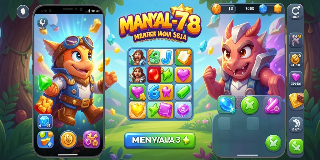 Tampilan permainan MENYALA78 yang penuh warna dan menyenangkan.