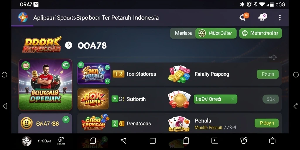 Screenshot ORA78 menampilkan antarmuka pengguna yang menarik dan interaktif.