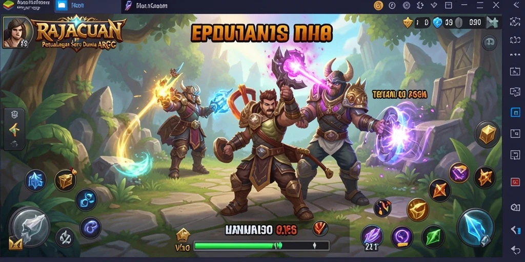 Tangkapan layar menunjukkan aksi seru gameplay ARPG RAJACUAN.