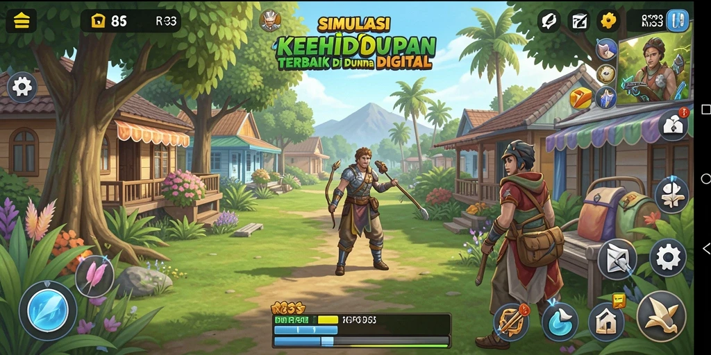Tampilan gameplay menarik dari RR33 dalam simulasi kehidupan.