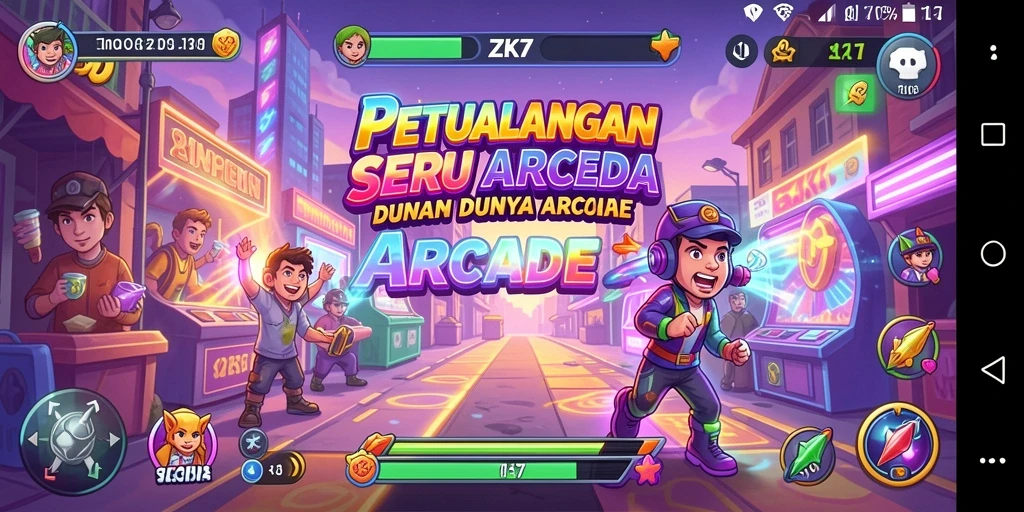Tangkapan layar utama ZK7 menunjukkan aksi gameplay seru dan penuh tantangan.